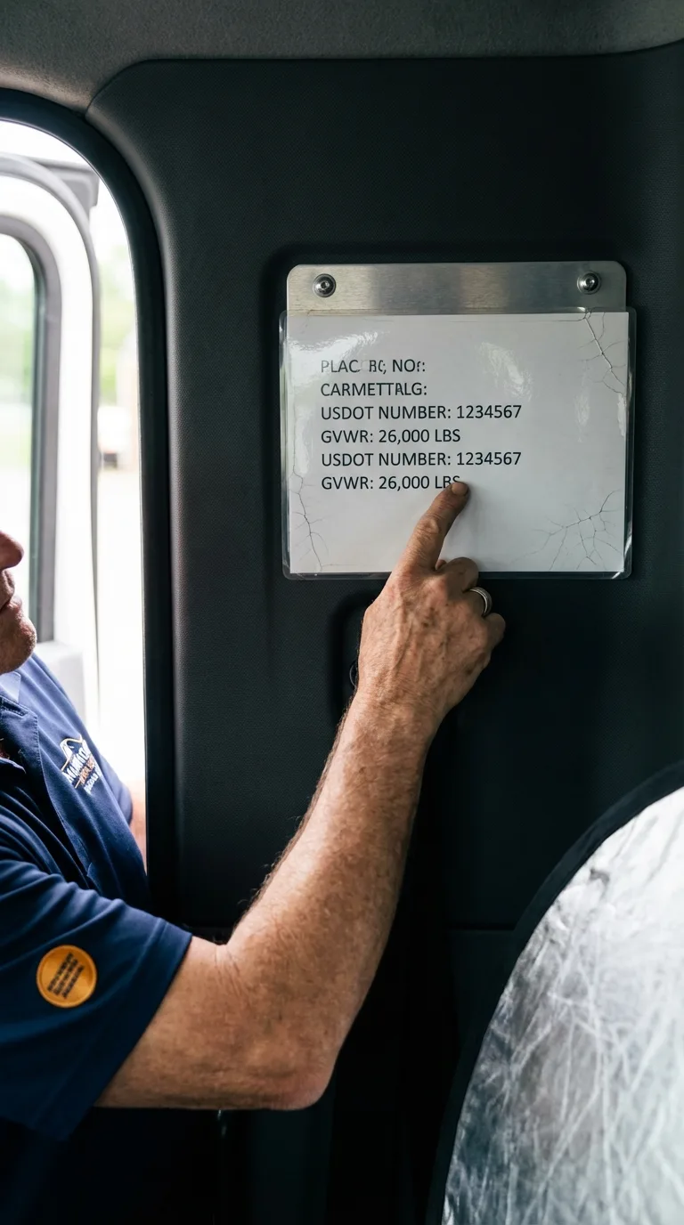 USDOT licensing placard verification in Olean